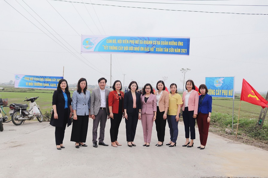 Hội phụ nữ xã Khánh Cư phát động tết trồng cây xuân Tân Sửu 2021