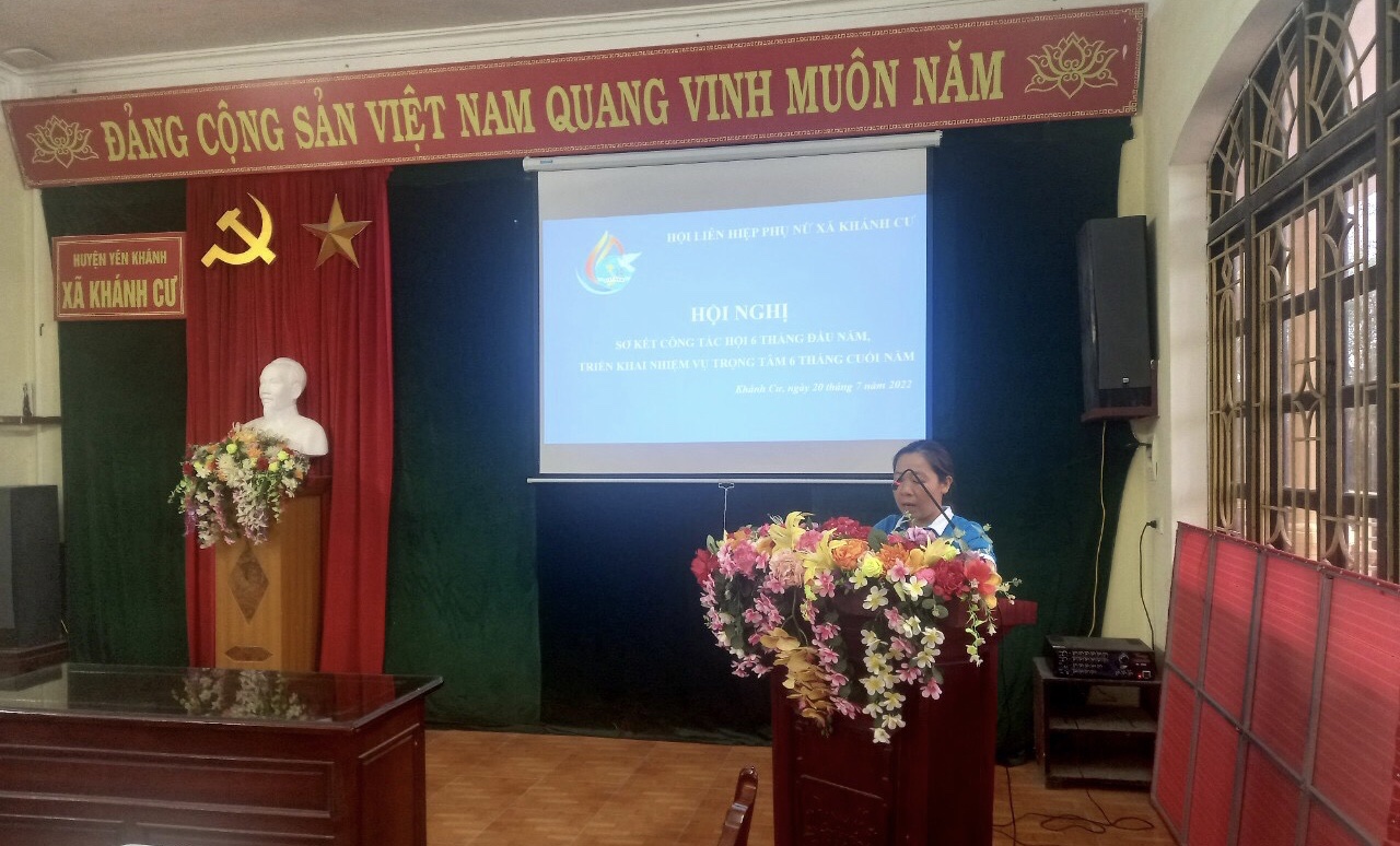 BCH Hội LHPN xã Khánh Cư tổ chức hội nghị sơ kết công tác Hội 6 tháng đầu năm, triển khai nhiệm vụ trọng  6 tháng cuối năm 2022