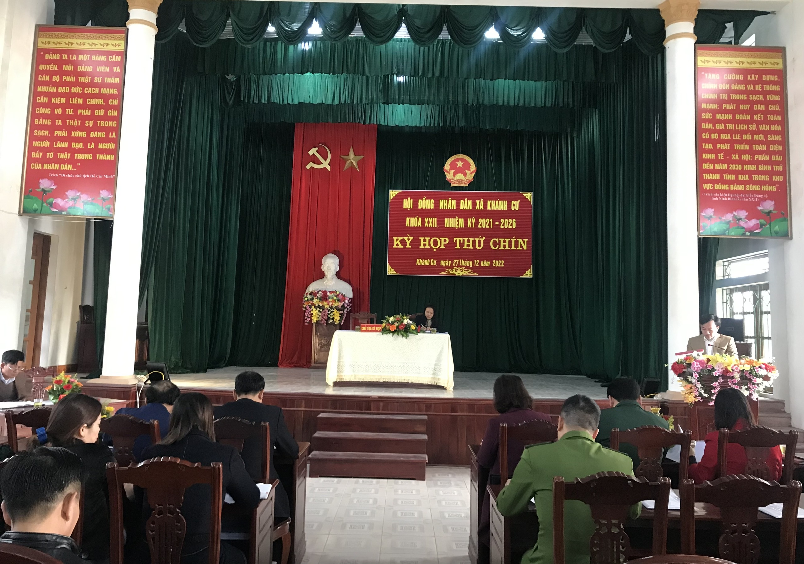 Kỳ họp thứ Chín HĐND xã Khánh Cư khóa XXII, nhiệm kỳ 2021-2026